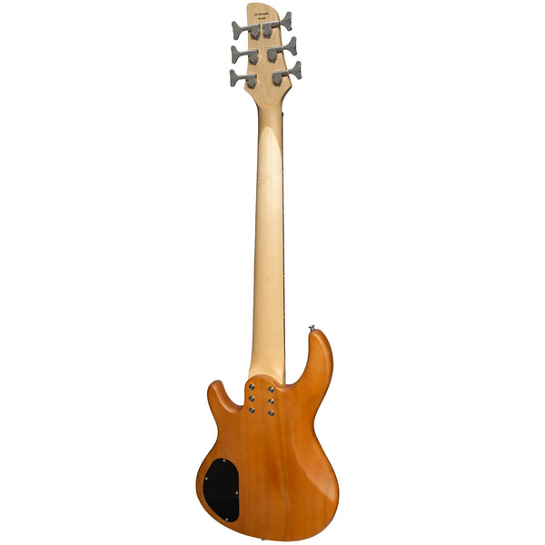 J&D 'Legacy Series' Mahogany & Zebrano T-Style Contemporary 6 String Electric Bass Guitar