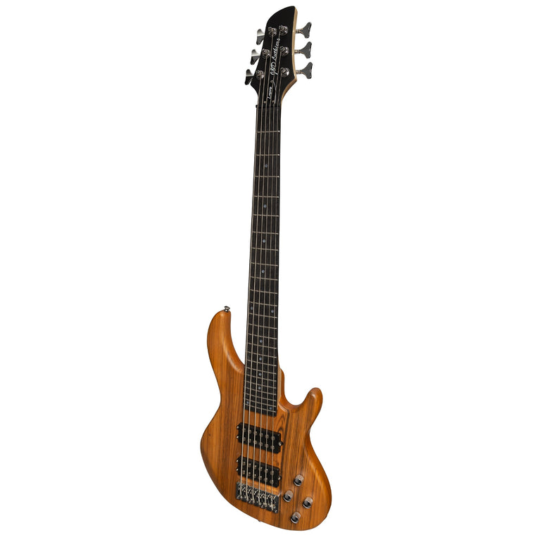 J&D 'Legacy Series' Mahogany & Zebrano T-Style Contemporary 6 String Electric Bass Guitar