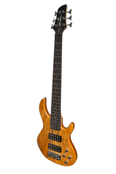 J&D Luthiers 6-String T-Style Contemporary Active Electric Bass Guitar (Natural Satin)