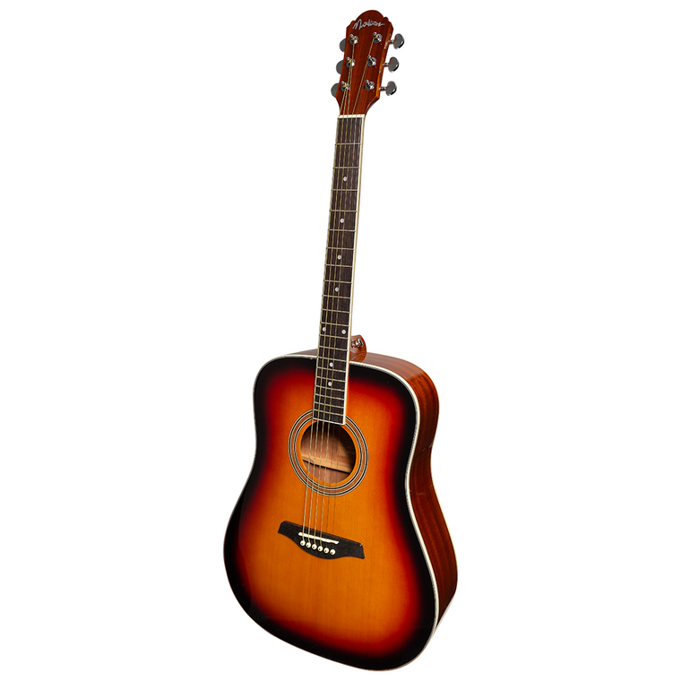 Martinez '41 Series' Dreadnought Acoustic Guitar Gloss Finish (Gloss Sunburst)