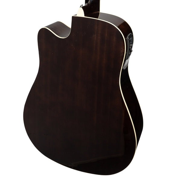 Martinez '41 Series' Dreadnought Acoustic Guitar. Cut-away Gloss Finish (Gloss Black Burst)