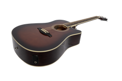 Martinez '41 Series' Dreadnought Acoustic Guitar. Cut-away Gloss Finish (Gloss Brown Burst)