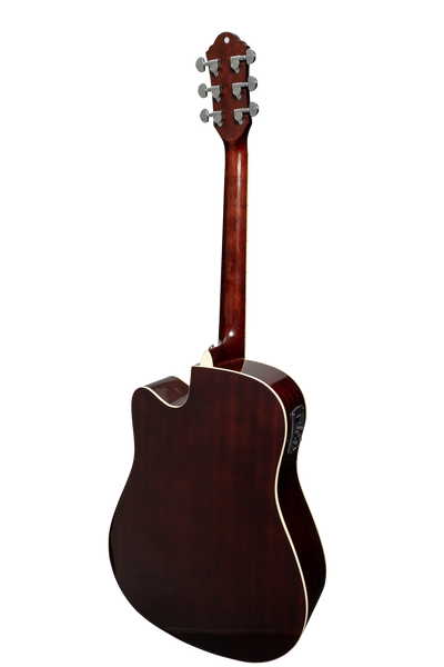 Martinez '41 Series' Dreadnought Acoustic Guitar. Cut-away Gloss Finish (Gloss Brown Burst)