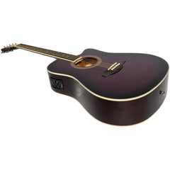 Martinez '41 Series' Dreadnought Acoustic Guitar. Cut-away Gloss Finish (Gloss Purple Burst) (Copy)