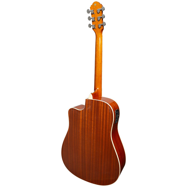 Martinez '41 Series' Dreadnought Acoustic Guitar. Cut-away Gloss Finish (Gloss Tobacco Burst) (Copy)