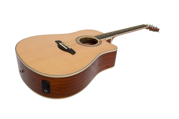 Martinez '41 Series' Dreadnought Acoustic Guitar. Cut-away Gloss Finish (Natural)