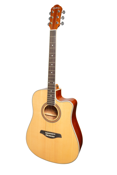 Martinez '41 Series' Dreadnought Acoustic Guitar. Cut-away Gloss Finish (Natural)