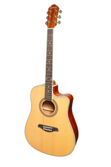 Martinez '41 Series' Dreadnought Acoustic Guitar. Cut-away Gloss Finish (Natural)