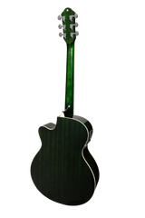 Martinez '41 Series' Folk Size Cutaway Acoustic-Electric Guitar (Green Burst)