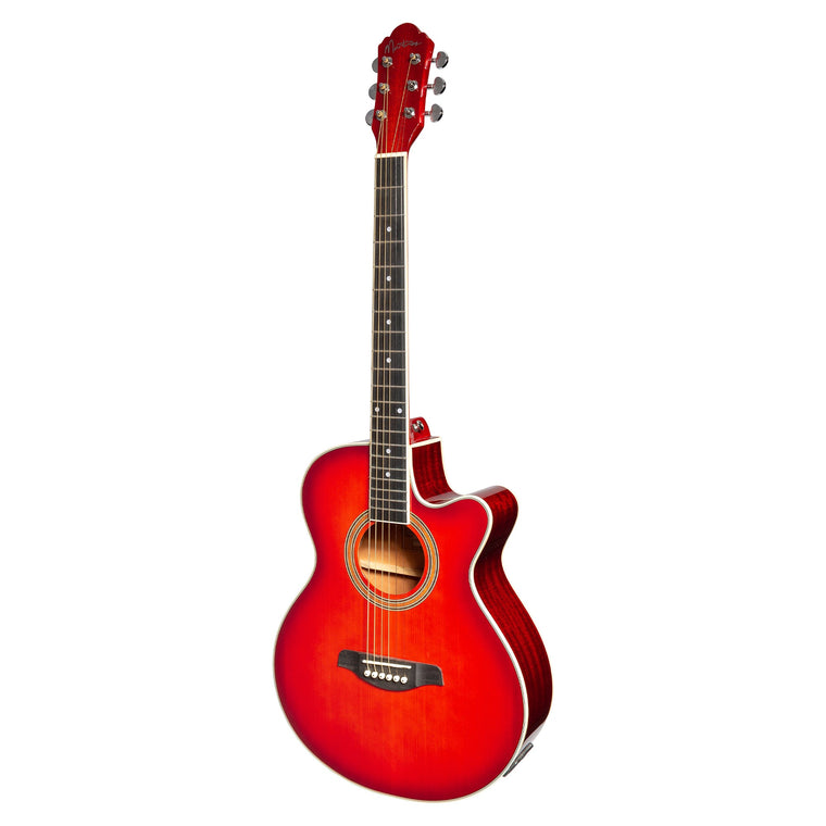 Martinez '41 Series' Folk Size Cutaway Acoustic-Electric Guitar (Red Sunburst)