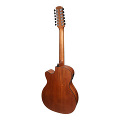 Martinez 'Natural Series' Solid Mahogany Top 12-String Acoustic-Electric Small Body Cutaway Guitar (Open Pore) *Left-hand option Available