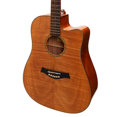 Ranch Flame Maple Top Acoustic Dreadnought Cutaway Guitar (Natural Gloss)