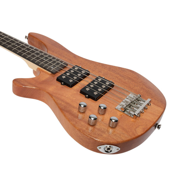 Casino '24 Series' Left Handed Mahogany Tune-Style Electric Bass Guitar Set (Natural Gloss)