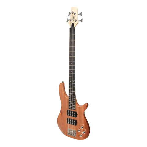 Casino '24 Series' Mahogany Tune-Style Electric Bass Guitar and 15 Watt Amplifier Pack (Natural Gloss)