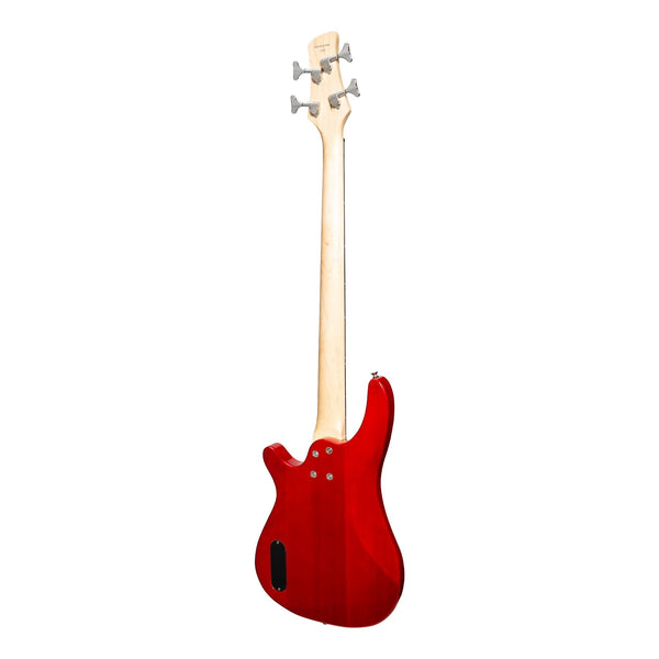 Casino '24 Series' Tune-Style Electric Bass Guitar Set (Transparent Wine Red)