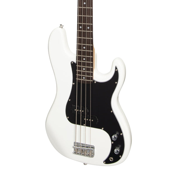 Casino P-Style Electric Bass Guitar and 15 Watt Amplifier Pack (White)