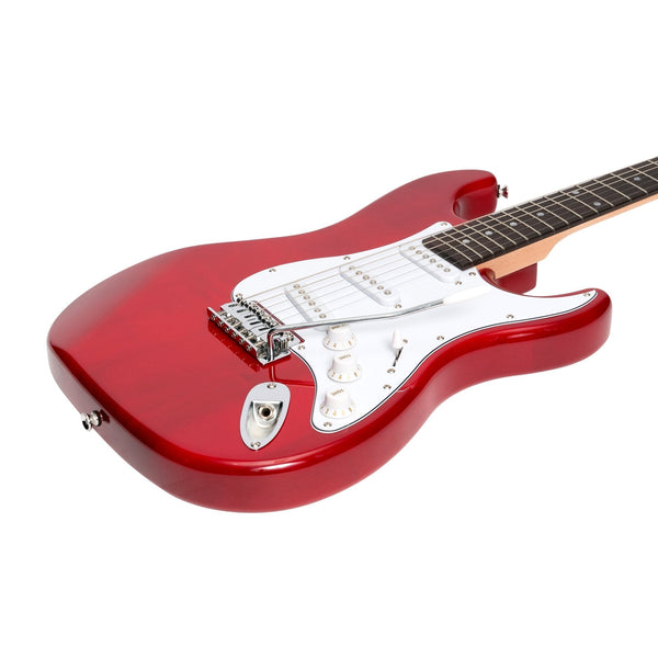 Casino ST-Style Electric Guitar Set (Transparent Wine Red)