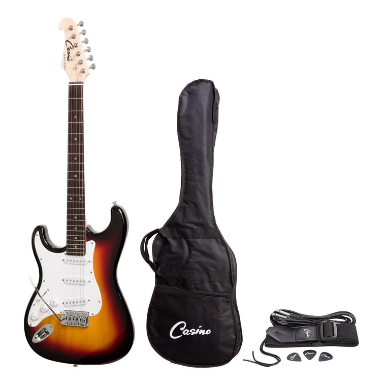 Casino ST-Style Left Handed Electric Guitar Set (Sunburst)