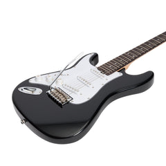 Casino ST-Style Left Handed Short-Scale Electric Guitar Set (Black)