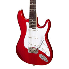 Casino ST-Style Short Scale Electric Guitar and 10 Watt Amplifier Pack (Transparent Wine Red)