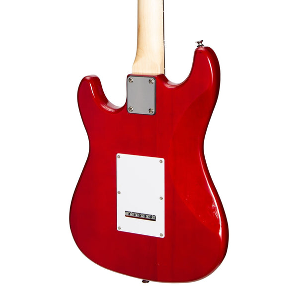 Casino ST-Style Short Scale Electric Guitar and 10 Watt Amplifier Pack (Transparent Wine Red)