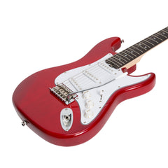 Casino ST-Style Short Scale Electric Guitar and 10 Watt Amplifier Pack (Transparent Wine Red)