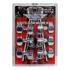 Crossfire Acoustic Guitar Machine Head Set (Nickel with Buttons)-CMH-AGS-NKL