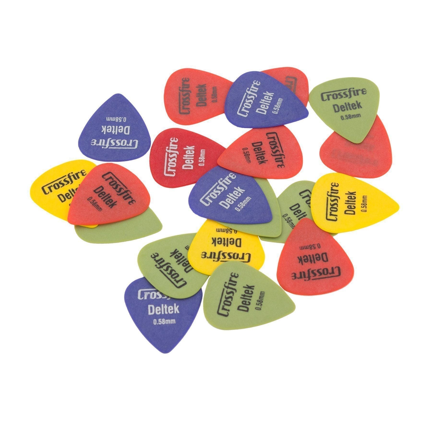 Crossfire Deltek 0.58mm Canned Guitar Picks (20 Pack Assorted)-CPT-D58T-20