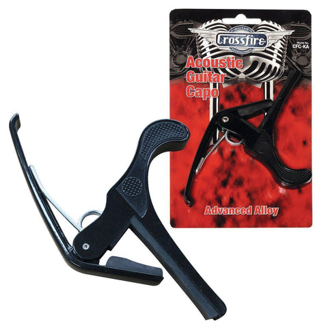 Crossfire K-Trigger Style Acoustic Guitar Capo (Black)