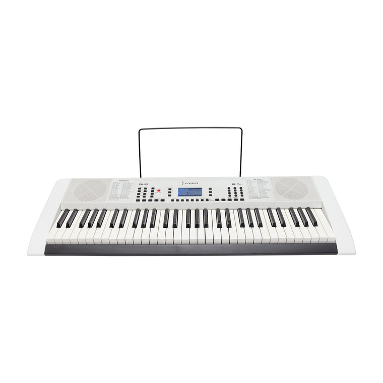 Crown CK-63 Multi-Function 61-Key Electronic Portable Keyboard with USB (White)