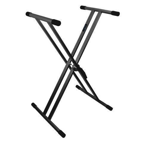 Crown Deluxe Heavy Duty X-Style Double Braced Height Adjustable Keyboard Stand (Black)-KS-020-BLK