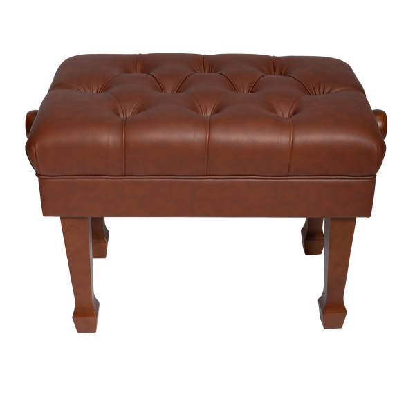 Crown Deluxe Skirted & Tufted Hydraulic Height Adjustable Piano Bench (Walnut)