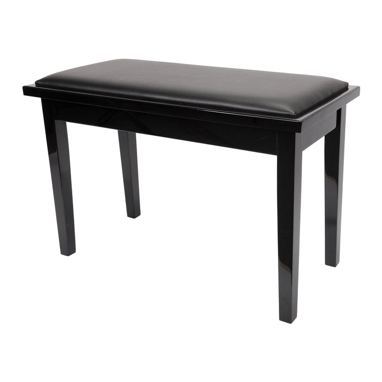 Crown Deluxe Timber Trim Duet Piano Stool with Storage Compartment (Black)