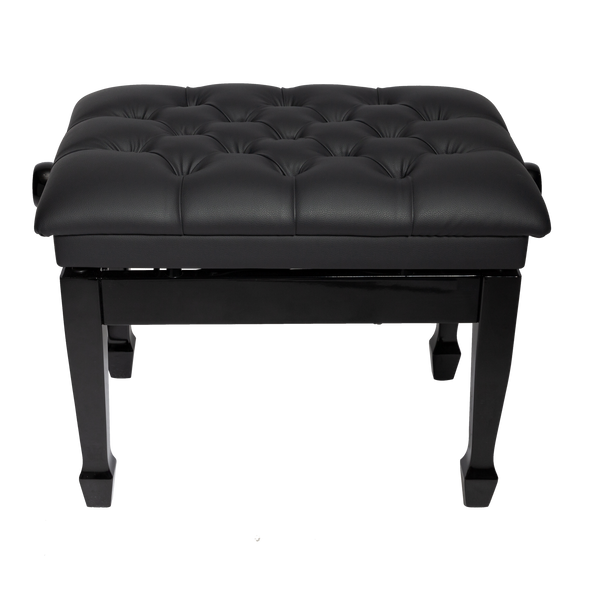 Crown Deluxe Tufted Hydraulic Height Adjustable Piano Bench (Black)