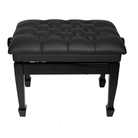 Crown Deluxe Tufted Hydraulic Height Adjustable Piano Bench (Black)