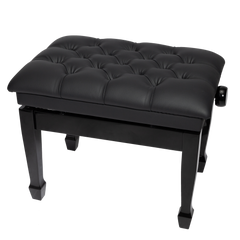 Crown Deluxe Tufted Hydraulic Height Adjustable Piano Bench (Black)