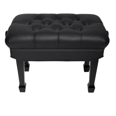 Crown Premium Skirted & Tufted Hydraulic Height Adjustable Piano Bench (Black)