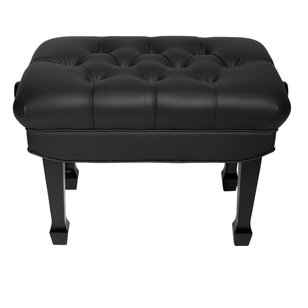 Crown Premium Skirted & Tufted Hydraulic Height Adjustable Piano Bench (Black)