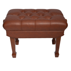 Crown Premium Skirted & Tufted Hydraulic Height Adjustable Piano Bench (Walnut)