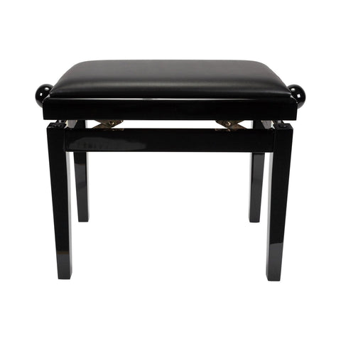 Crown Timber Trim Height Adjustable Piano Stool (Black)