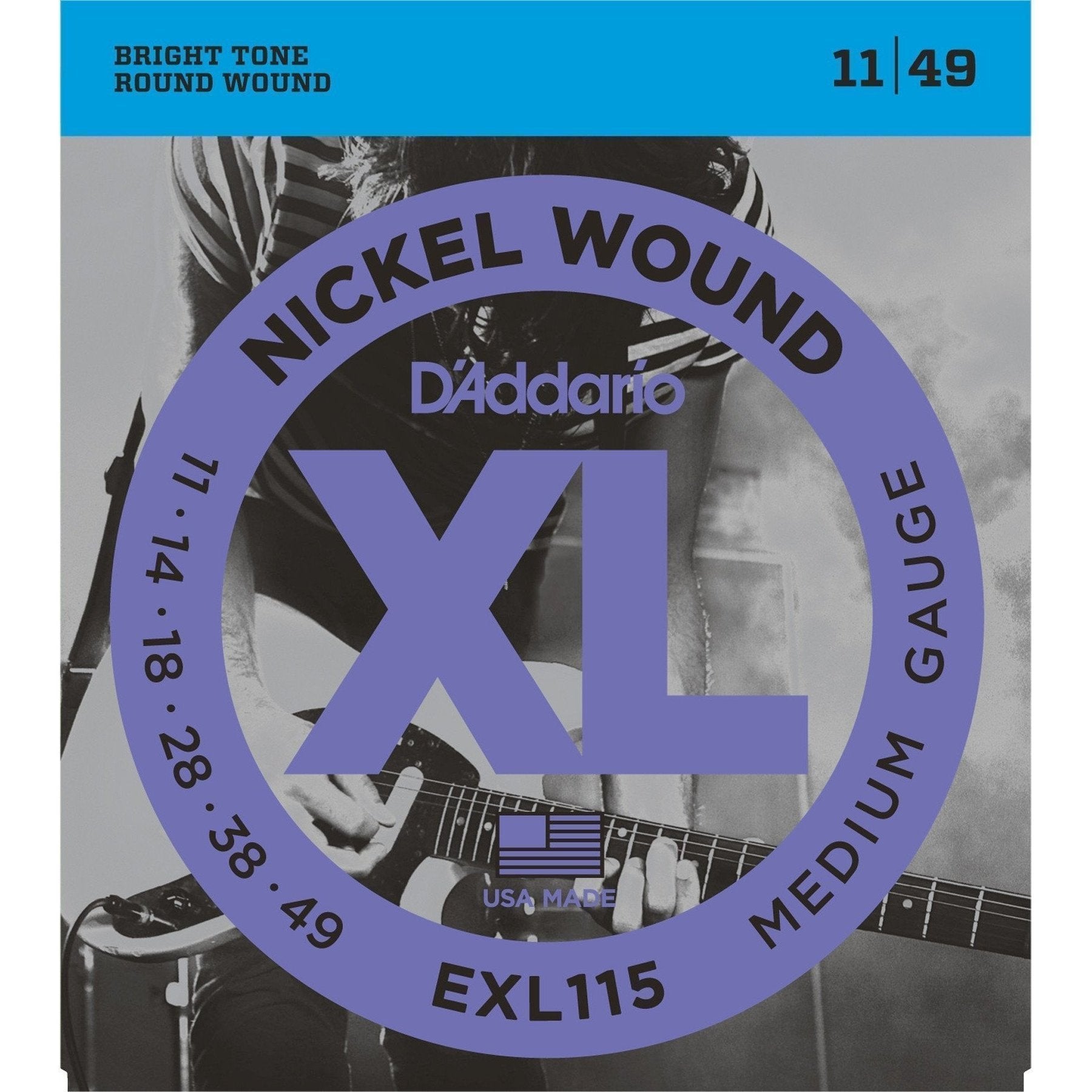 D'Addario EXL115 Medium Electric Guitar Strings (11-49)-EXL115