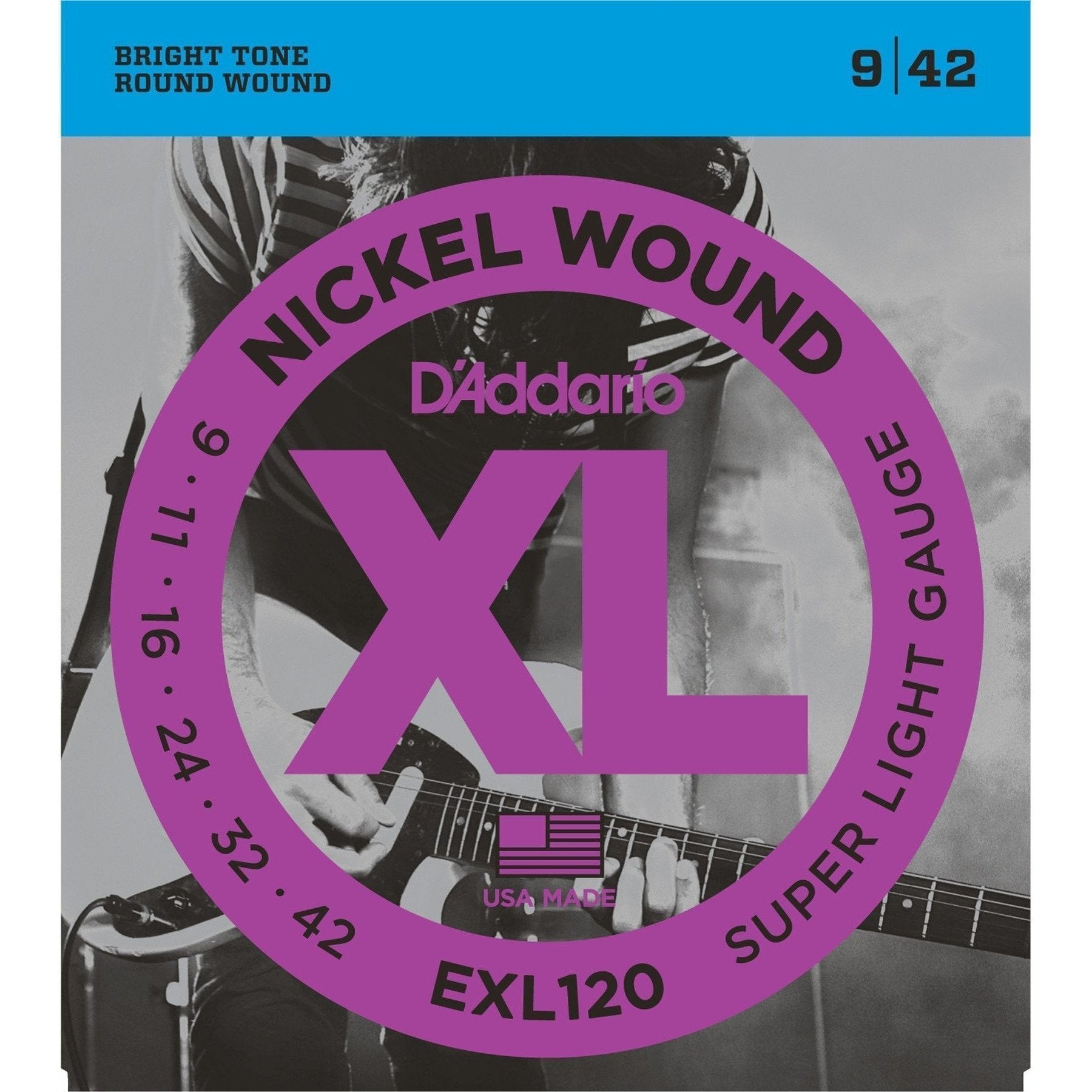 D'Addario EXL120 Super Light Electric Guitar Strings (.009 - .042)-EXL120