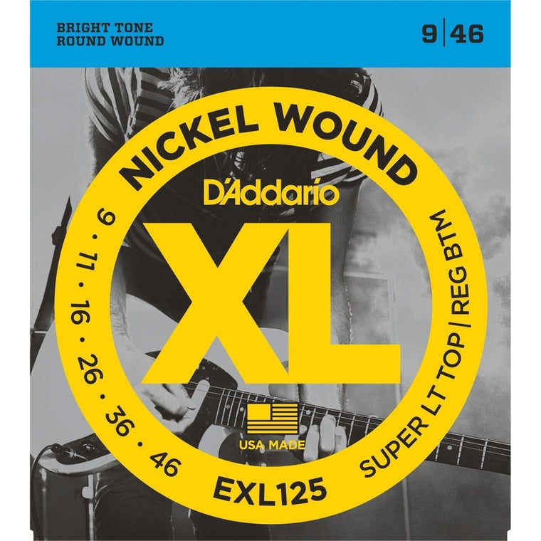 D'Addario EXL125 Super Light Top/Regular Bottom Electric Guitar Strings (.009 - .046)