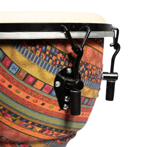 Drumfire 10" Tuneable Natural Hide Head Djembe (Multicolour)