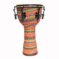 Drumfire 10" Tuneable Natural Hide Head Djembe (Multicolour)-DFP-D1044-MUC