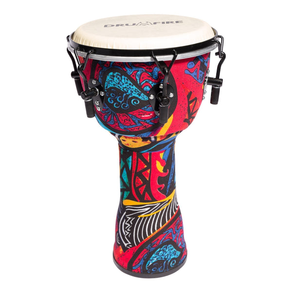 Drumfire 10" Tuneable Synthetic Head Djembe (Multicolour)