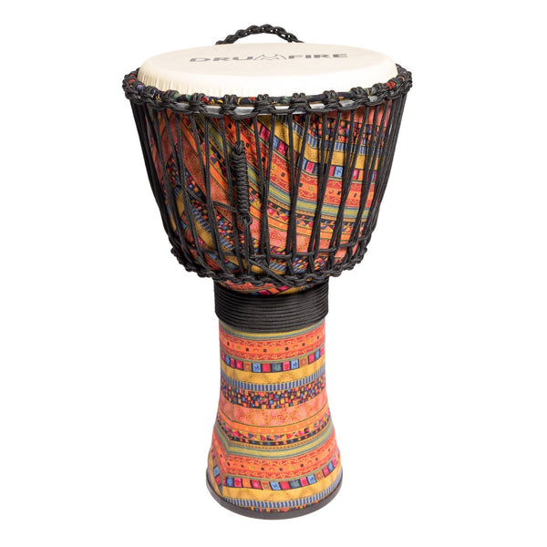 Drumfire 12" Synthetic Head Rope Djembe (Multicolour)