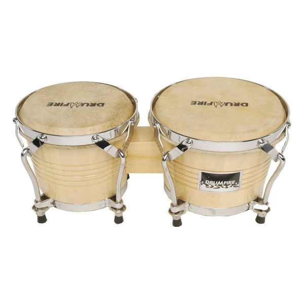 Drumfire 6.5" and 7.5" Wood Bongos (Natural Gloss)-DFP-DB5B-NGL