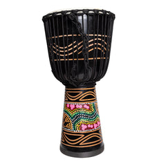 Drumfire 'Tribal Series' 12" Natural Hide Traditional Rope Djembe (Black)