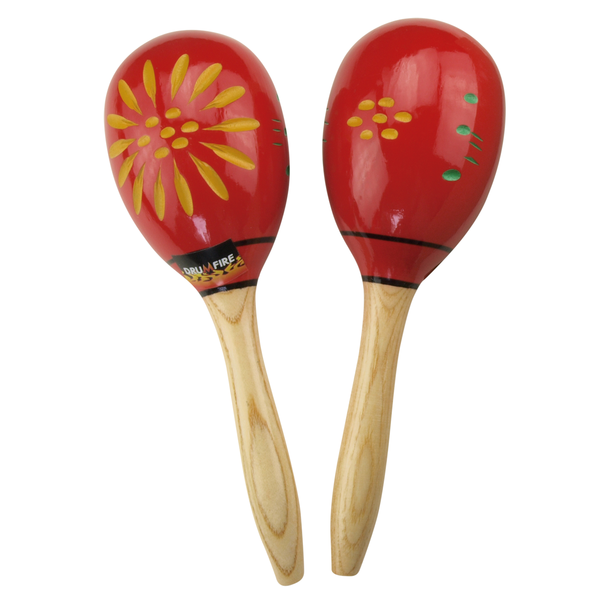 Drumfire Wooden Maracas (Flower Pattern)